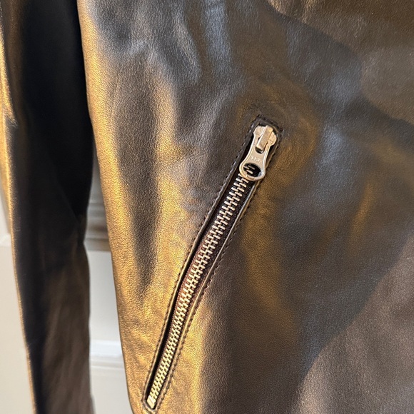 NWT Quince Women’s Washed Leather Biker Jacket – Black – Size Small - Picture 7 of 16